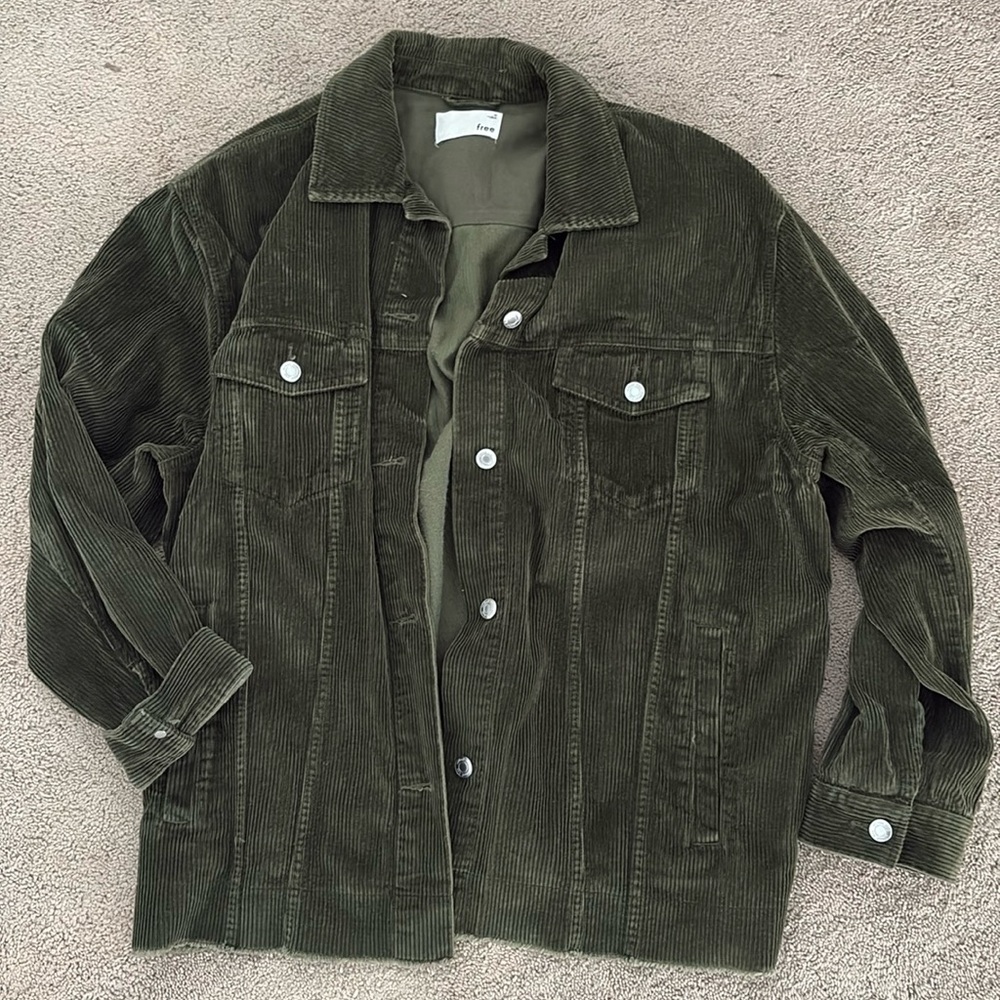WilFred Free Green Corduroy, Medium Button-Down Jacket